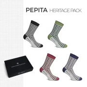 Pack 4 Calcetines Heel Tread Pepita Heritage